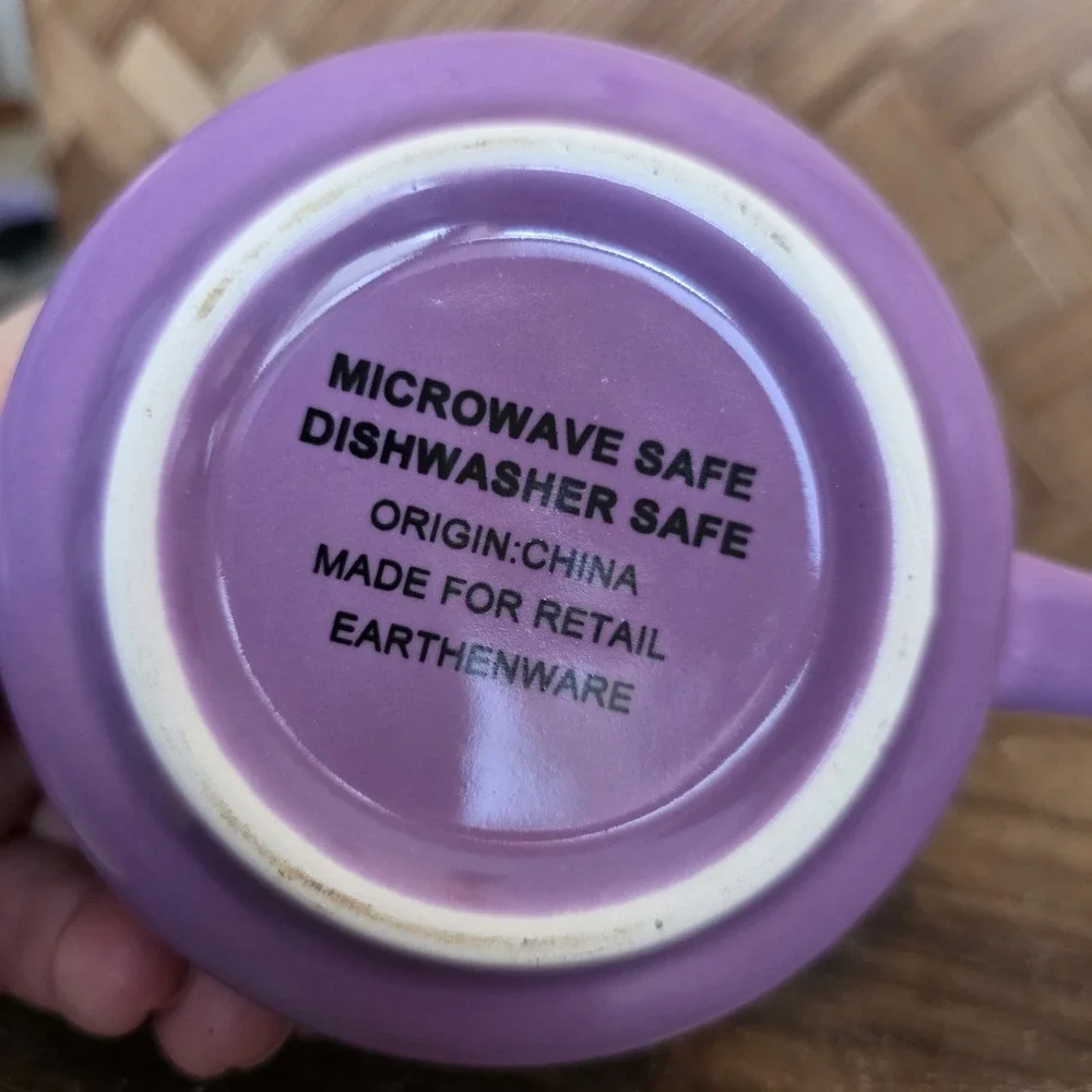 It's An Add To Cart Kind Of Day Mug & Saucer Purple & Yellow Smiley‎ Face